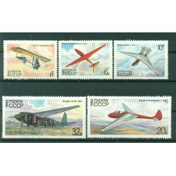 URSS 1982 - Y & T n. 4933/37 - Histoire du vol à voile