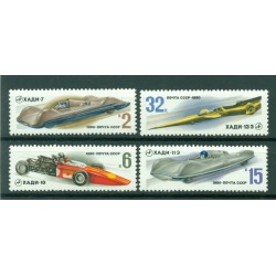 Russie - USSR 1980 - Michel n. 4982/85 - Voitures de course soviétiques **