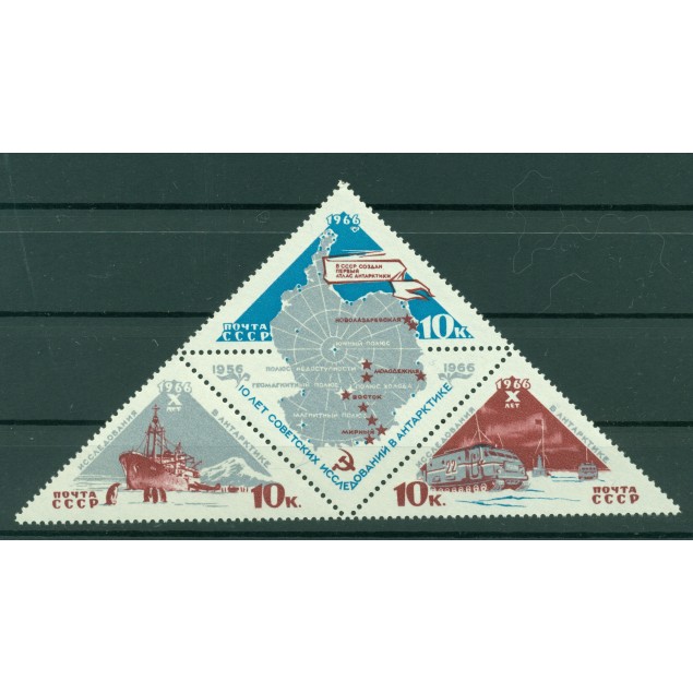 URSS 1966 - Y & T n. 3065/67 - Esplorazione dell'Antartide