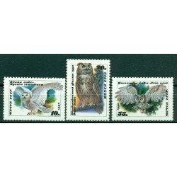 USSR 1990 - Y & T n. 5725/27 - Fauna. Owls (Michel n. 6063/65)