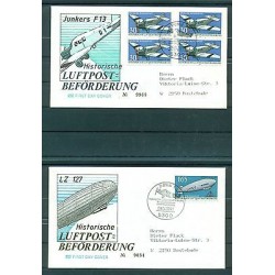 Allemagne  1991 - Y & T n.1354/57 - Histoire des transports postaux per voie aèrienne