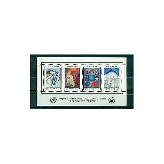 Nations Unies  Vienna 1986 - Michel n. 64/67 - feuillet n.3  -  "WFUNA"