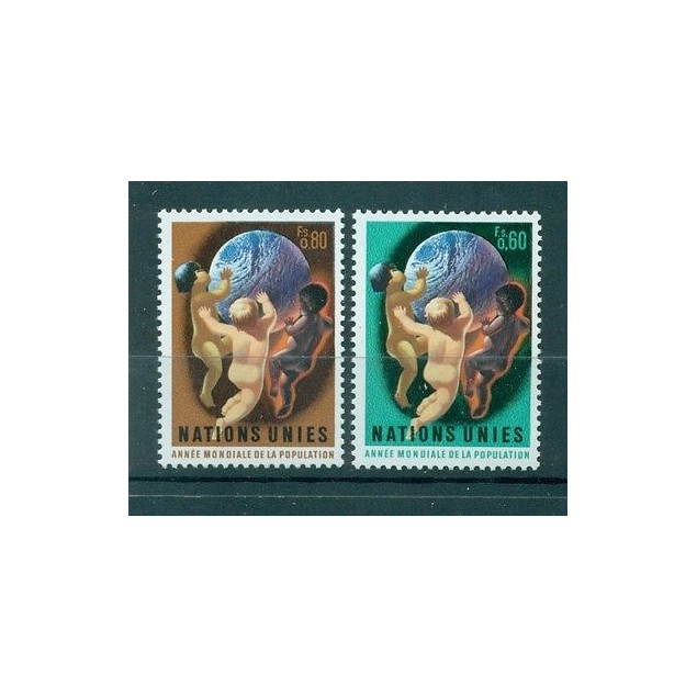 Nations Unies Géneve 1974 - Michel n. 43/44 -  "Année mondiale de la population"