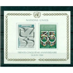 Nazioni Unite Ginevra 1980 - Y & T  foglietto n.2  - 35° anniversario delle Nazioni Unite