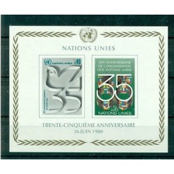 Nations Unies Géneve 1980 - Michel n.92/93 B - Feuillet n.2  - "35e anniversaire