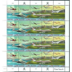 United Nations Geneva 1997 -  Y & T n.333/37 - Transportation. Airplanes