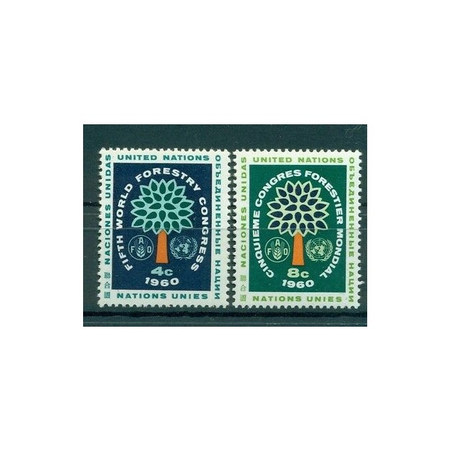 Nations Unies New York 1960 - Michel n. 88/89 - 5e Congres forestier mondial