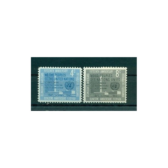 Nations Unies New York 1960 - Michel n. 90/91 A - 15e anniversaire des Nations U