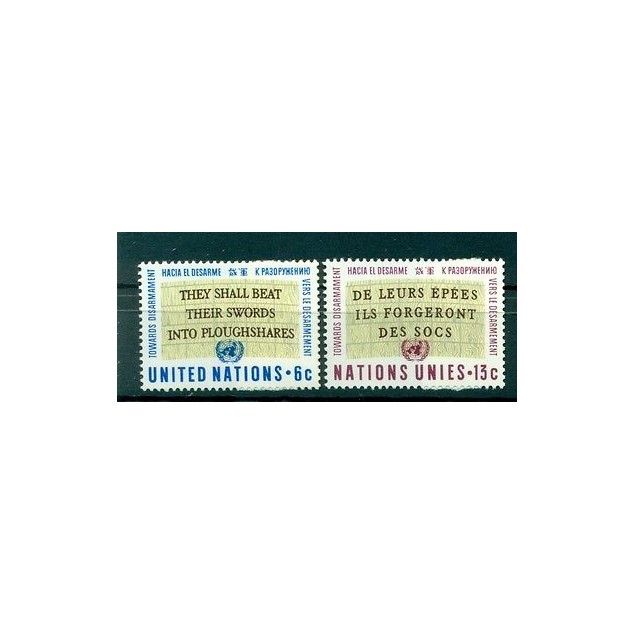 Nations Unies New York 1967 - Michel n. 187/88 - Vers le désarmement