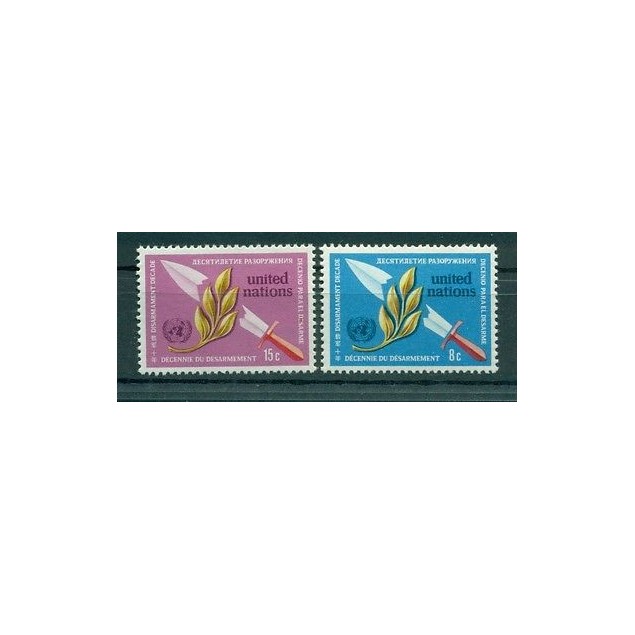 Nations Unies New York 1973 - Michel n. 254/55 - "Décennie du désarmement"