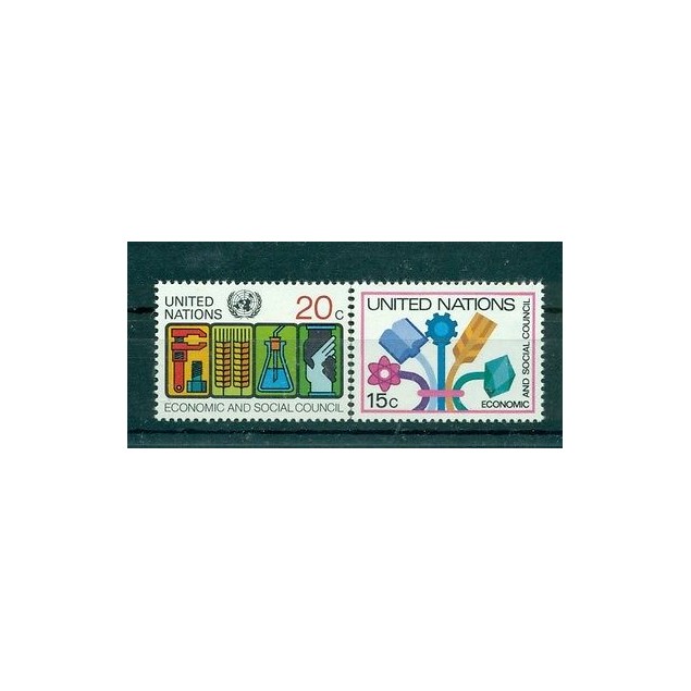 Nations Unies New York 1980 - Michel n. 364/65 -  "Conseil Economique et Social"