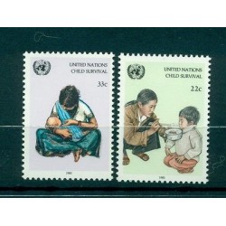 United Nations New York 1985 - Y & T n.456/57 - Child survival