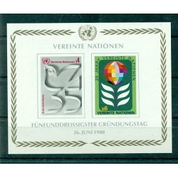 United Nations Vienna 1980 - Y & T n.12/13 B - sheet n.1  - 35th anniversary