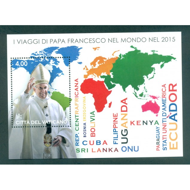 Vaticano 2014 - Mi. n. Bl. 52 - "Viaggi del Papa" Francesco I