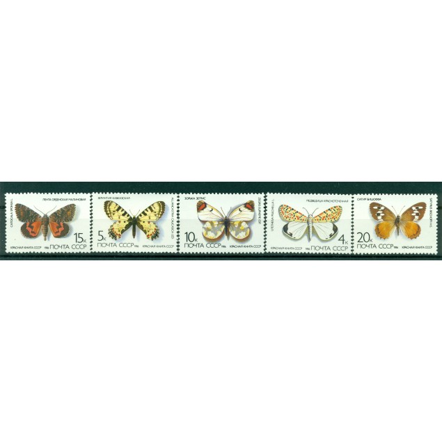 USSR 1986 - Y & T n. 5285/89 - Fauna. Butterflies