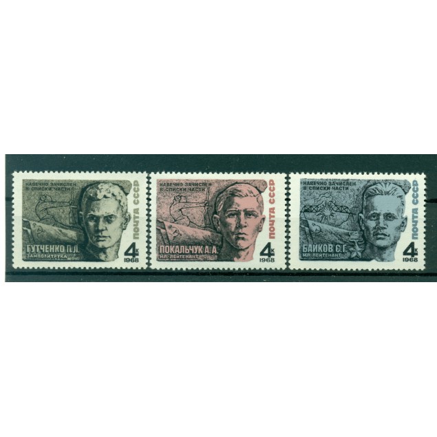 URSS 1968 - Michel n. 3455/57 - Héros de l'Union soviétique
