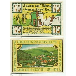 OLD GERMANY EMERGENCY PAPER MONEY - NOTGELD Altenau 1921 75 Pf Rothenberg