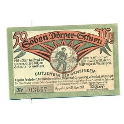 OLD GERMANY EMERGENCY PAPER MONEY - NOTGELD Appeln 1921 50 Pf