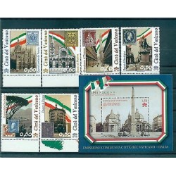 MONUMENTI & STAMP ON STAMP VATICAN 2011 150Â° UnitÃ  d'Italia set+blocks