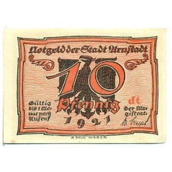 OLD GERMANY EMERGENCY PAPER MONEY - NOTGELD Arnstadt 1921 10 Pf  "dt"