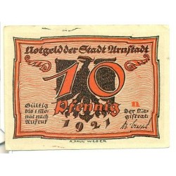 OLD GERMANY EMERGENCY PAPER MONEY - NOTGELD Arnstadt 1921 10 Pf  "n"