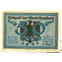 OLD GERMANY EMERGENCY PAPER MONEY - NOTGELD Arnstadt 1921 50 Pf  "r"