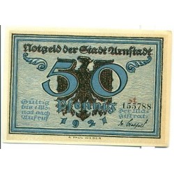 OLD GERMANY EMERGENCY PAPER MONEY - NOTGELD Arnstadt 1921 50 Pf  "st"