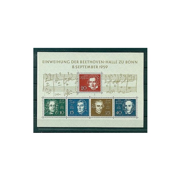 Allemagne -Germany 1959 - Michel feuillet n. 2 - Salle Beethoven - oblit.