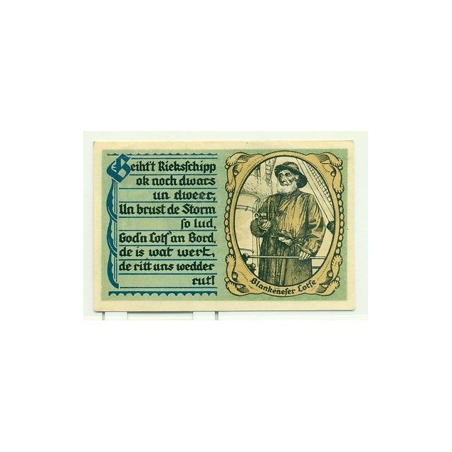 OLD GERMANY EMERGENCY PAPER MONEY - NOTGELD Blankenese 1921 50 Pf