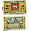 OLD GERMANY EMERGENCY PAPER MONEY - NOTGELD Braunschweig 1921 25 Pf