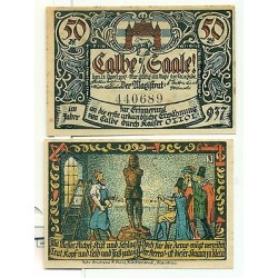 OLD GERMANY EMERGENCY PAPER MONEY - NOTGELD Calbe a.d. Saale 1917 3