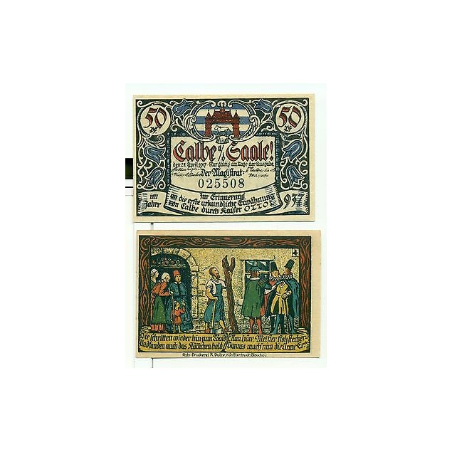 OLD GERMANY EMERGENCY PAPER MONEY - NOTGELD Calbe a.d. Saale 1917 4