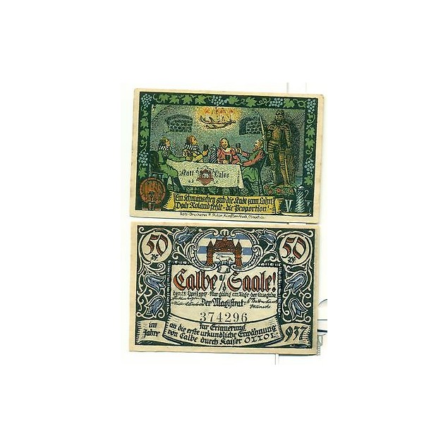 OLD GERMANY EMERGENCY PAPER MONEY - NOTGELD Calbe a.d. Saale 1917 5