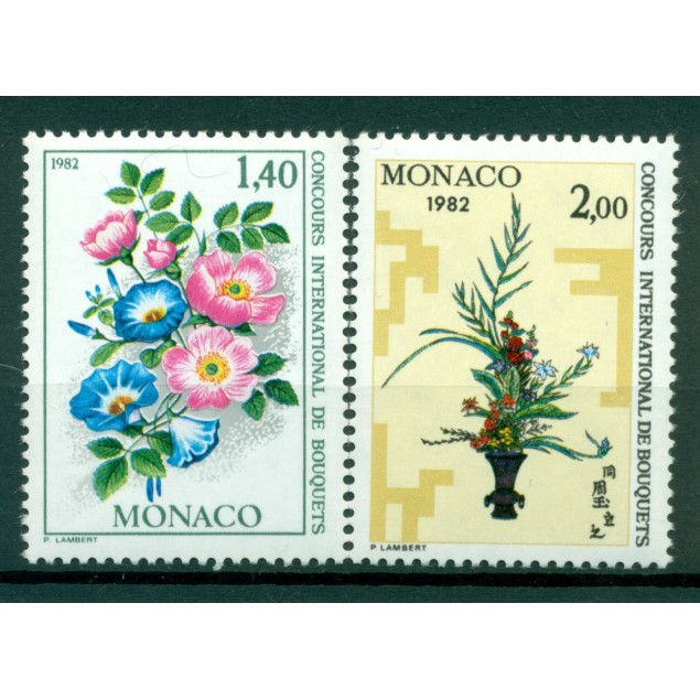 Monaco 1981 - Y & T  n. 1295/96 - Concours international de bouquets
