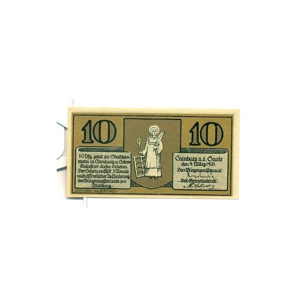 OLD GERMANY EMERGENCY PAPER MONEY - NOTGELD Camburg a.d. Saale 1921 10 Pf