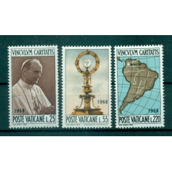 Vaticano 1968 - Mi. n. 538/540 - "Viaggi del Papa" Paolo VI