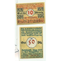 OLD GERMANY EMERGENCY PAPER MONEY - NOTGELD Detmold 1920