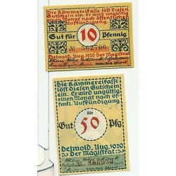 OLD GERMANY EMERGENCY PAPER MONEY - NOTGELD Detmold 1920