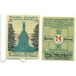 OLD GERMANY EMERGENCY PAPER MONEY - NOTGELD Detmold 1920