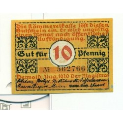 OLD GERMANY EMERGENCY PAPER MONEY - NOTGELD Detmold 1920