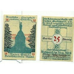 OLD GERMANY EMERGENCY PAPER MONEY - NOTGELD Detmold 1920