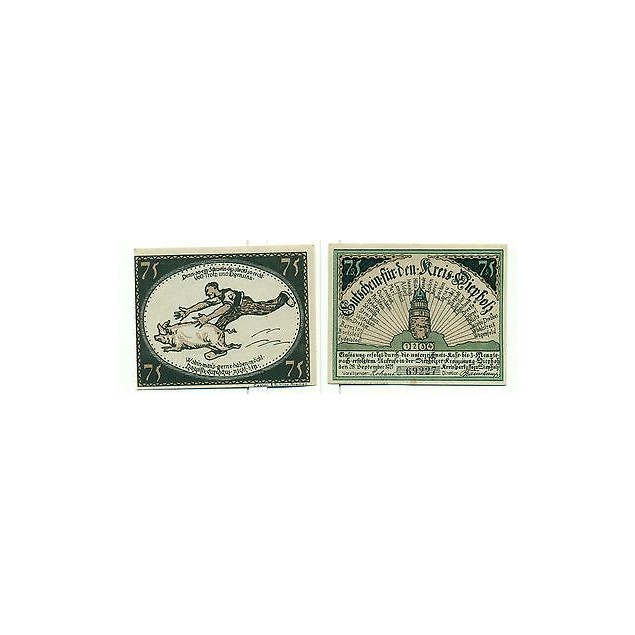 OLD GERMANY EMERGENCY PAPER MONEY - NOTGELD Diepholz 1921 75 Pf  2