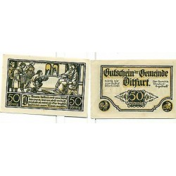 OLD GERMANY EMERGENCY PAPER MONEY - NOTGELD Ditfurt 1921 50 Pf 2