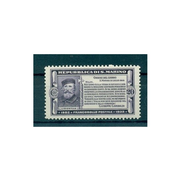 50th GARIBALDI - SAN MARINO 1932 Mi. 185 20 Cent.
