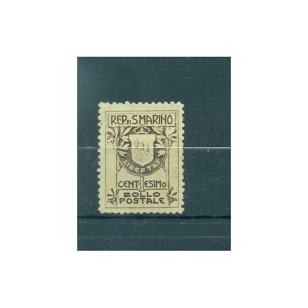 STEMMI - COATS SAN MARINO 1907 Mi 47 I 1 Cent