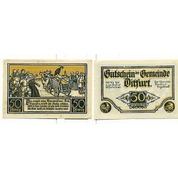 OLD GERMANY EMERGENCY PAPER MONEY - NOTGELD Ditfurt 1921 50 Pf 5