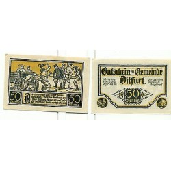 OLD GERMANY EMERGENCY PAPER MONEY - NOTGELD Ditfurt 1921 50 Pf 6