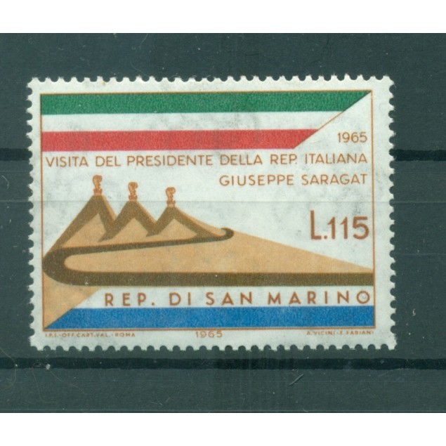 San Marino 1965 - Mi. n. 849 - Visita del Presidente Saragat