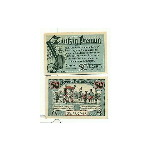 OLD GERMANY EMERGENCY PAPER MONEY - NOTGELD Dramburg 1920