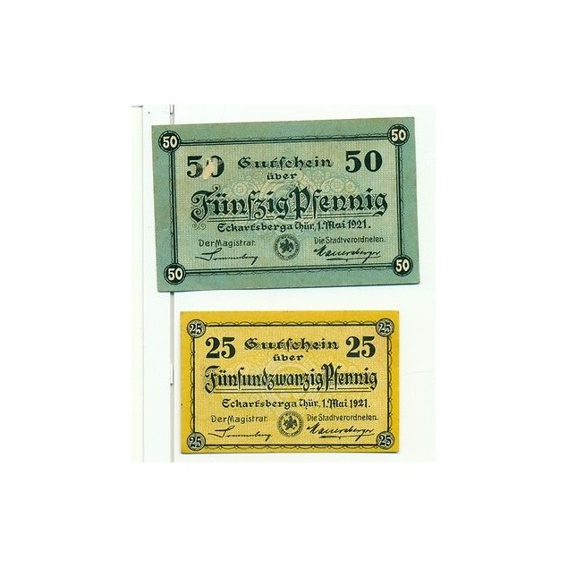 OLD GERMANY EMERGENCY PAPER MONEY - NOTGELD Eckartsberga Thur. 1921